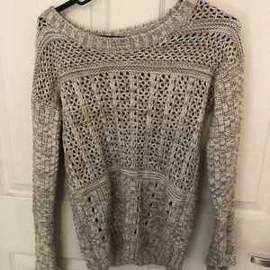 Beige and white sweater